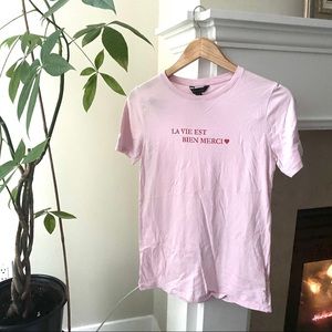 NEW LOOK Baby Pink Red Text Graphic T-shirt Top